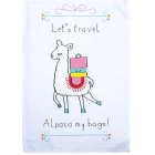 Alpaca Printed Linen Tea Towel - Time for Travel